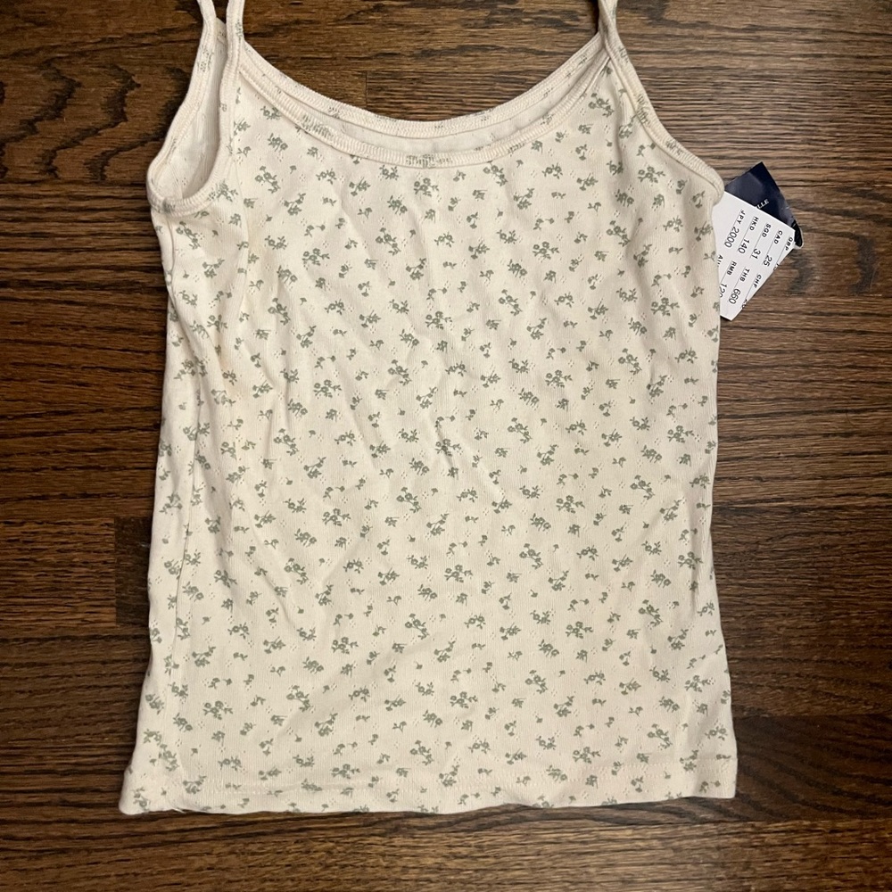 Brandy green floral tank top